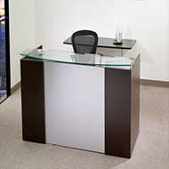 Office Star Napa Series Reception Desk (Espresso with Silver Modesty Panel)